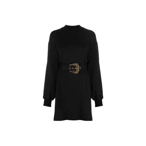 VERSACE JEANS Черное Женское Длинное Платье с Рукавами