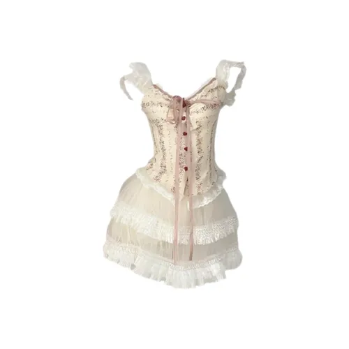 ABBY GODDESS Короткое платье с короткими рукавами женское розовое