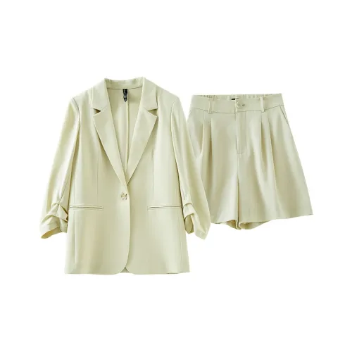 OUNIXUE Бизнес-костюм женский циан желтый