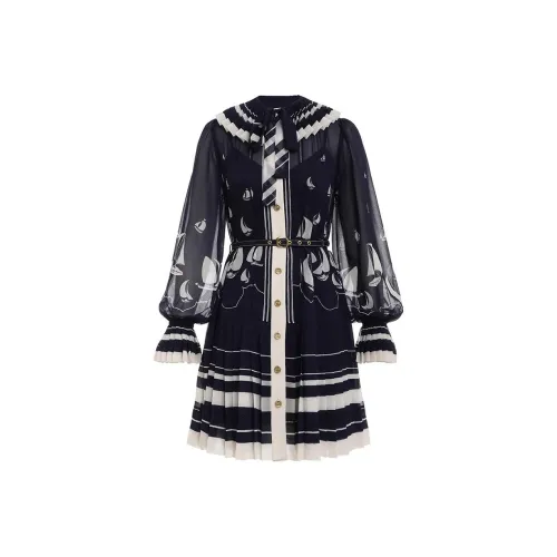 Zimmermann SS23 Длинное Платье с Длинными Рукавами Женское Черное