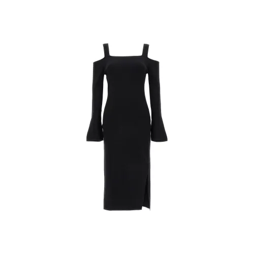 Twinset Черное Женское Длинное Платье с Рукавами