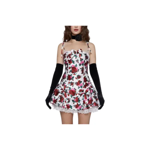 Dolls Kill Sugar Thrillz Tender Romance Тафта Платье Slip Платье Женские Розовый Розовый