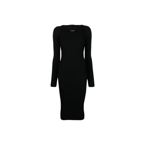 Anine Bing Длинное платье с длинными рукавами женское черное