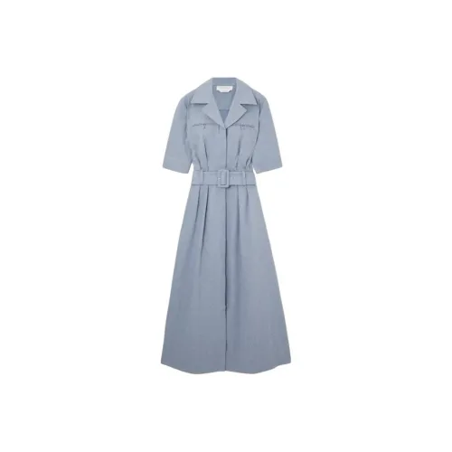 GABRIELA HEARST Blue Женские Короткие Платья с Рукавами