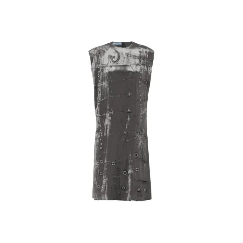 PRADA SS24 Sleeveless Dress Women's Iron Red PRADA SS24 Без рукавов Платье Женское Железо Красный