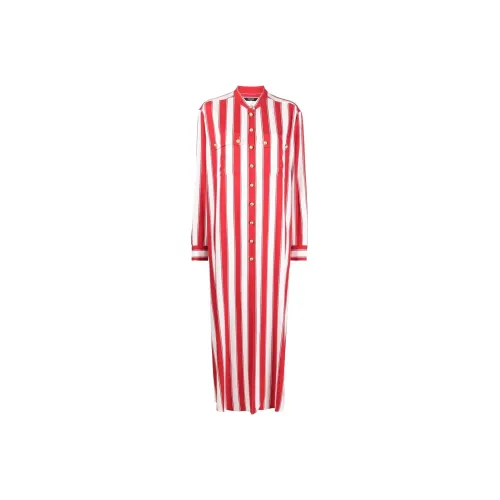 BALMAIN Red Женские Длинные Рукава Платья