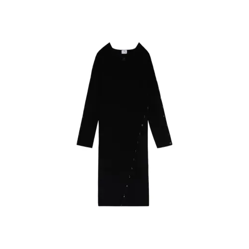 COURREGES Длинное платье с длинными рукавами женское черное