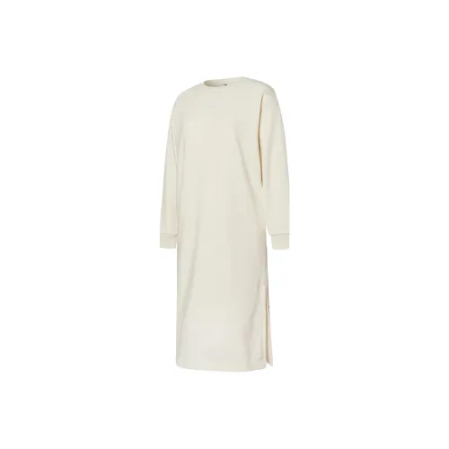 PUMA Длинное платье с длинными рукавами цвет слоновая кость женское