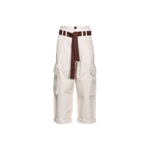 PINKO SS24 Карго Брюки Женские Светлый Бежевый
