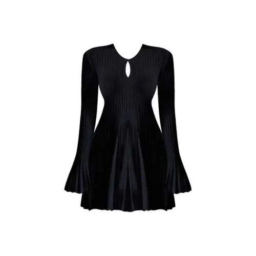 ARIADNAW STUDIO Длинное платье с длинными рукавами женское черное