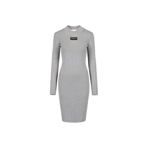 Айсберг Длинный рукав Платье Женское Серое