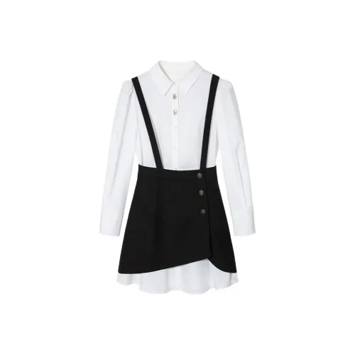 Pit Длинный рукав Платье Женское Белое