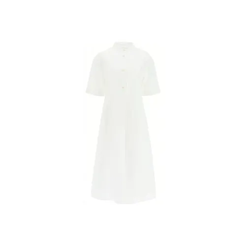 JIL SANDER Белое Женское Короткое Платье с Рукавами