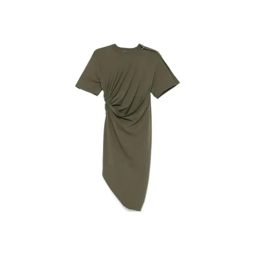 Mugler Короткий рукав Платье Женское Зеленое