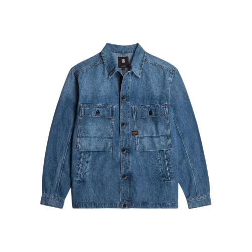 STAR RAW Рубашка Мужская Средняя Синий