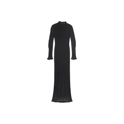 BALENCIAGA Черное Женское Длинное Платье с Рукавами