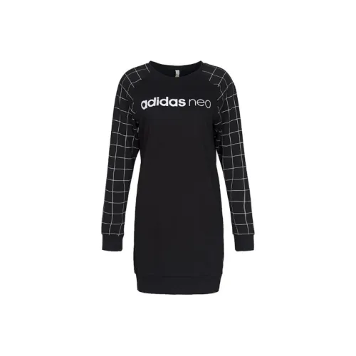Adidas Neo W LS Sweat DRSS Длинный рукав Платье Женское Черное