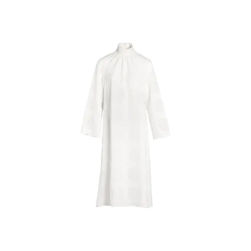 GIAMBATTISTA VALLI FW24 Длинное платье с длинным рукавом Женское белое