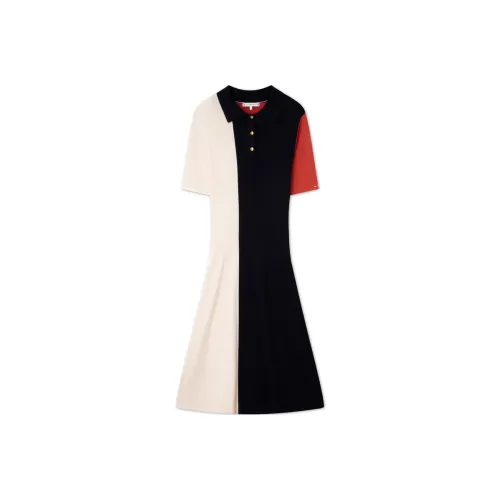 Tommy Hilfiger Красный, белый, черный, многоцветный 03K Женские короткие платья с рукавами