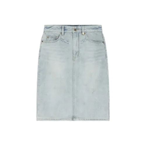 WE11DONE FW24 Denim Long Skirt Women's Sky Blue WE11DONE FW24 Деним Длинная Юбка Женская Небесно-Синий