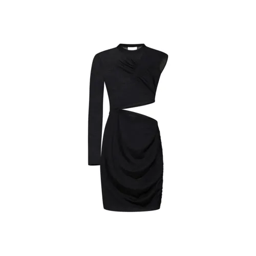 ISABEL MARANT FW23 Длинное Платье с Длинными Рукавами Женское Черное