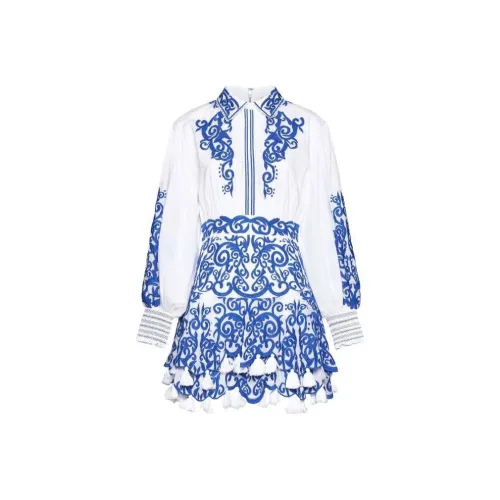 ALICE+OLIVIA Blue Женские Длинные Платья с Рукавами