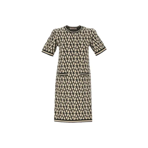 Valentino Короткий рукав Платье Женское Бежевый