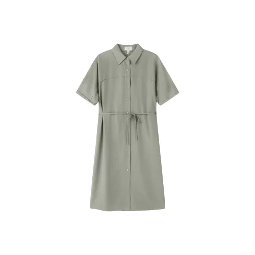 FINITY Короткий рукав Платье Женское Армейский зеленый