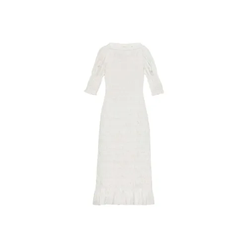 DOEN RAQUELLA Платье Короткое с Короткими Рукавами Женское Белое