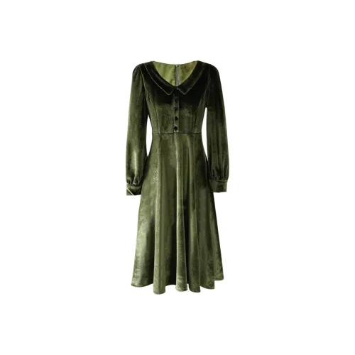 IQC Длинное платье с длинными рукавами женское яшмовый