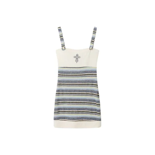 ANDREA MARTIN Юбка-платье Женское Бежевый Синий