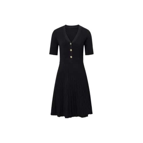 KARL LAGERFELD Короткий рукав Платье Женское Черное