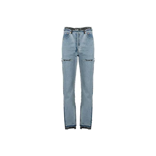 Vetements Небесно-голубые Женские Джинсы