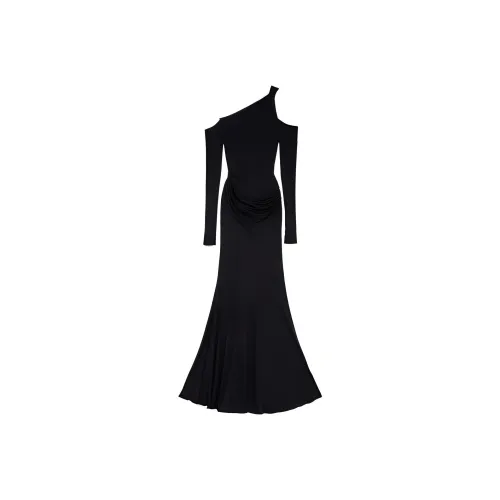 Blumarine Черное Женское Длинное Платье с Рукавами
