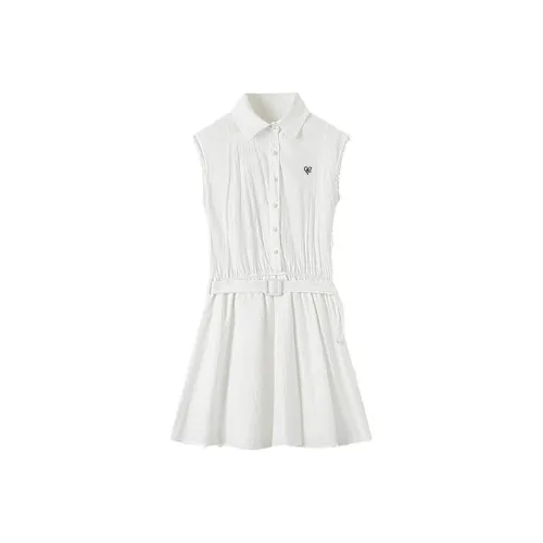 SKYA Короткий рукав платье с оборками юбка удобный минималистский стиль элегантный и стильный нишевый женский белый