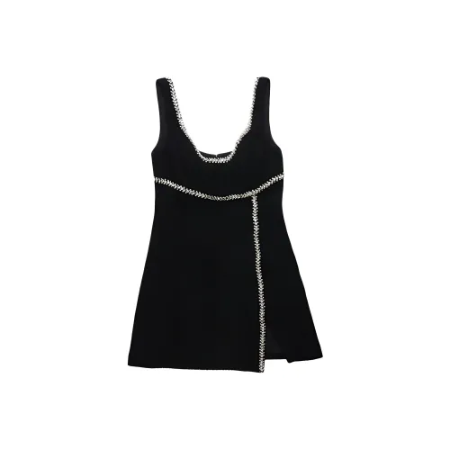 TCH Без рукавов Платье Женское Черное
