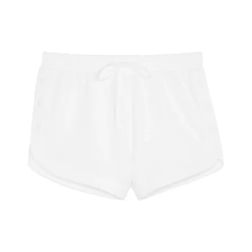 Victoria's Secret Хлопок Флис Snap Шорты VW Повседневные шорты Женские Белые