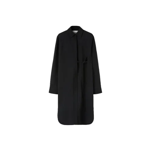 JIL SANDER Черное Женское Длинное Платье с Рукавами
