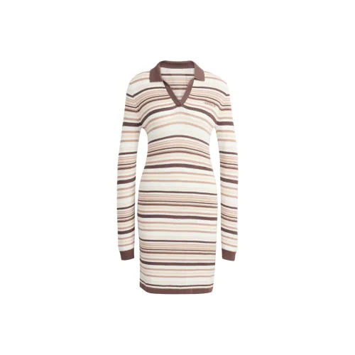 Adidas Originals Длинное платье с длинными рукавами женское теплое песчаниковый цвет