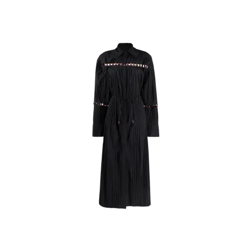 NANUSHKA SS24 Длинное платье с длинным рукавом женское черное