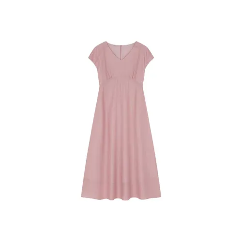 Mo Han Yi Mei Короткий рукав Платье Женское Лепесток Розовый