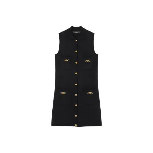 VERSACE SS24 Sleeveless Dress Women's Black VERSACE SS24 Без рукавов Платье Женское Черное