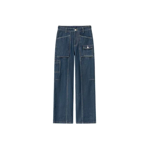 NO ONE ELSE Джинсы Женские Джинсовый Синий