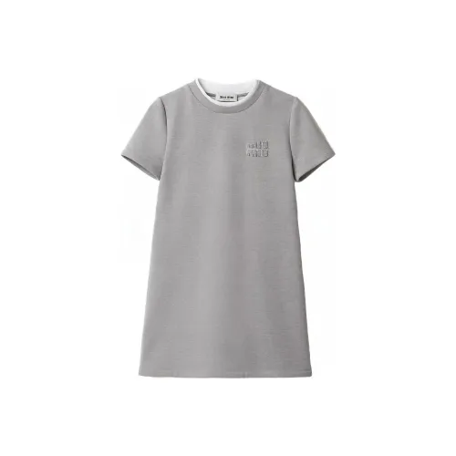 MIU MIU FW23 Короткий рукав Платье Женское Серое