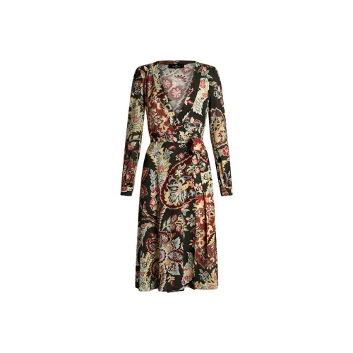 ETRO Темно-зеленый Женские Длинные Платья с Рукавами