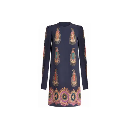 ETRO Морской синий Женские Длинные Платья с Рукавами