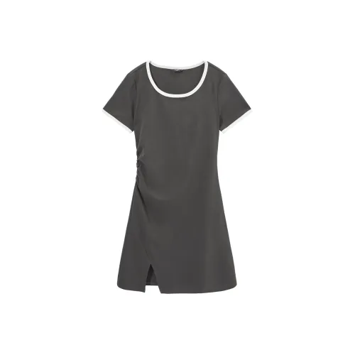 Hotwind Короткий рукав Платье Женское Серое