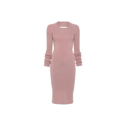 RICK OWENS совместный бренд RO Длинное платье с длинными рукавами Женское Розовое