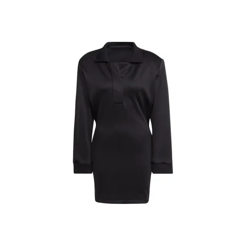 Adidas Originals Длинное платье с длинными рукавами женское черное