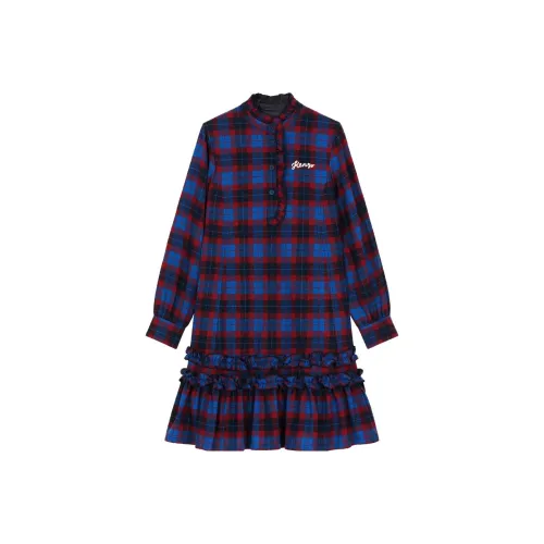 KENZO Королевский синий Женские Длинные Платья с Рукавами